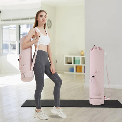 Yoga Mat Bag with Water Bottle Pocket & Wet Storage Multi-Functional Carrier for Gym, Pilates & Fitness