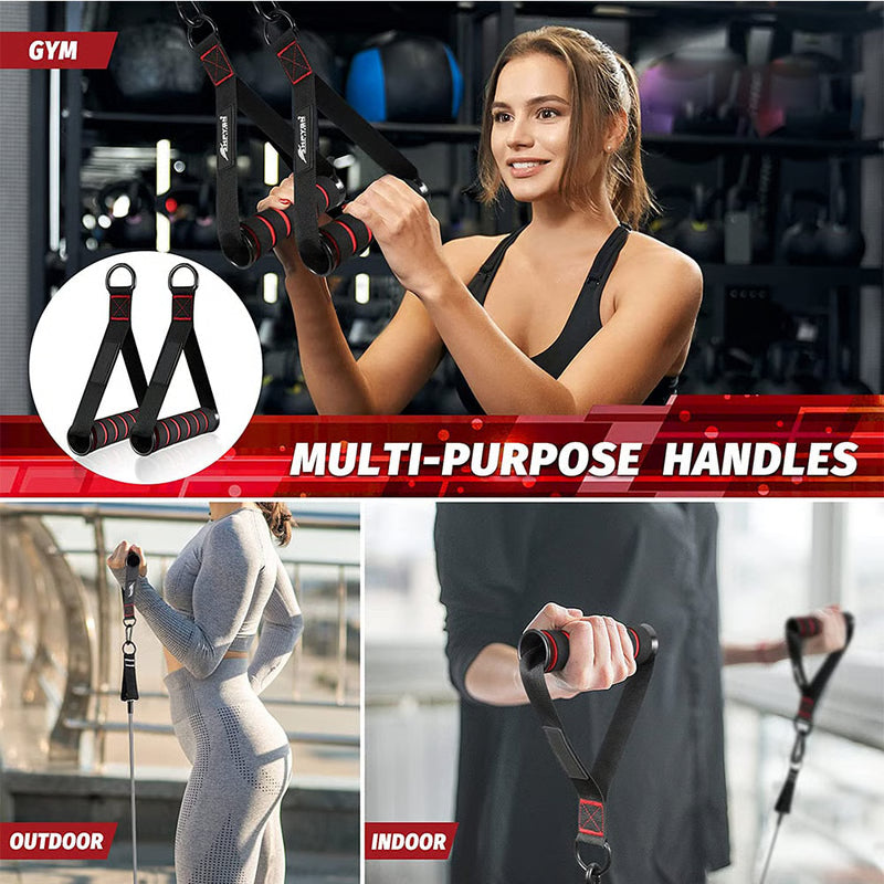 Fitness Tension Rope Triceps Lowering Rope Face Pull Handles Push Set For Back Shoulder Triceps Gym Accessories