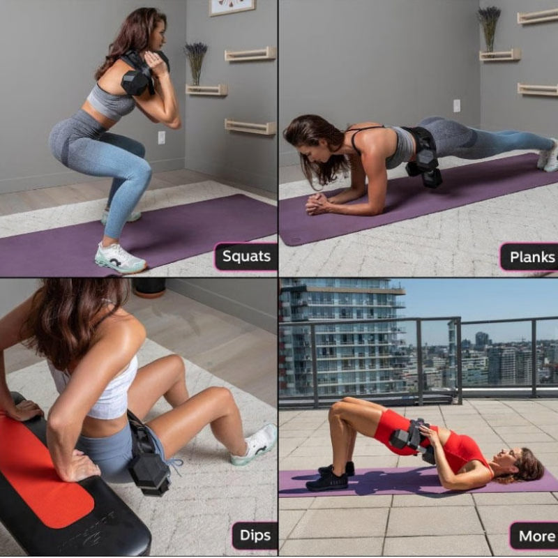 Adjustable Hip Thrust Belt Glute Trainer for Dumbbells Home Gym Workout