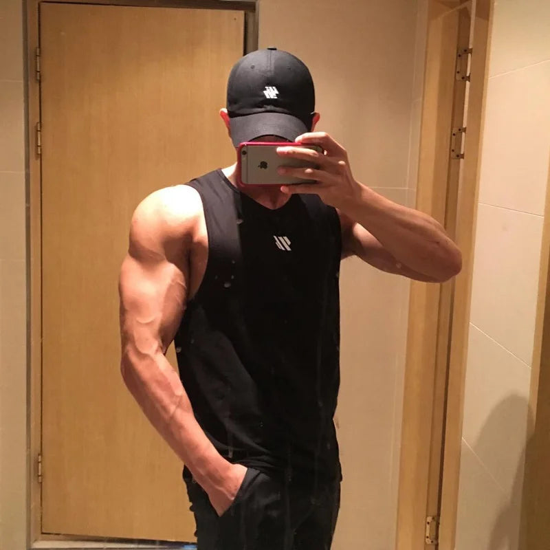 GITF Men's Bodybuilding Tank Top – Sleeveless Gym Workout Fitness Singlet, Summer Activewear Vest